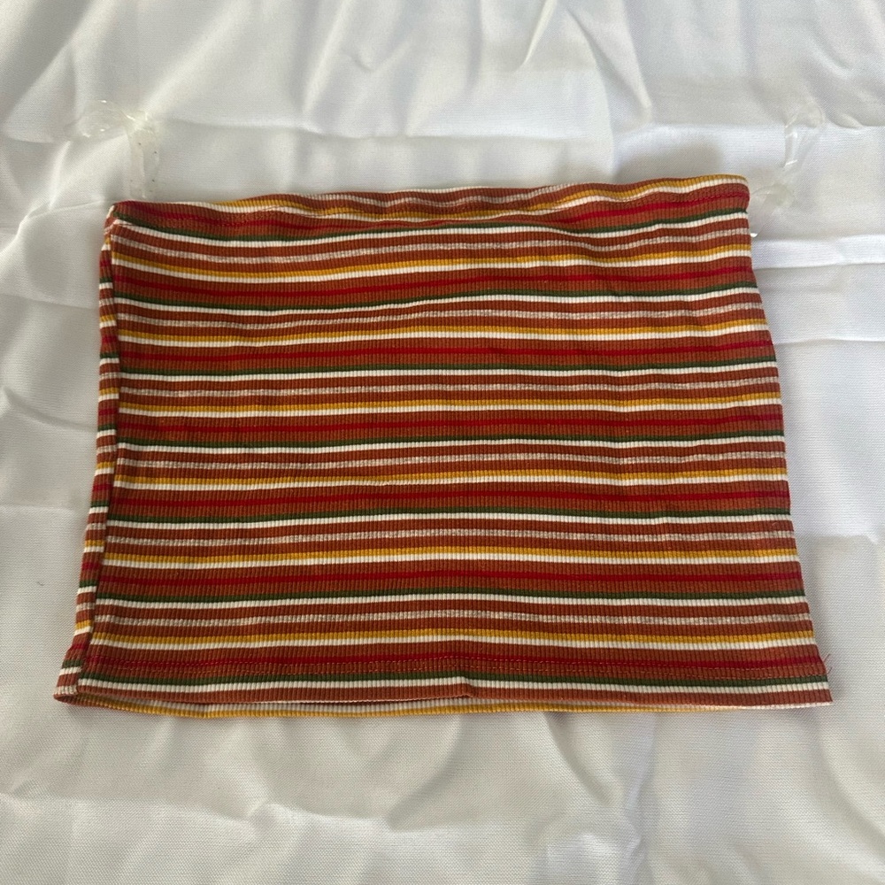 Sky and Sparrow Red and Yellow Striped Mini Skirt